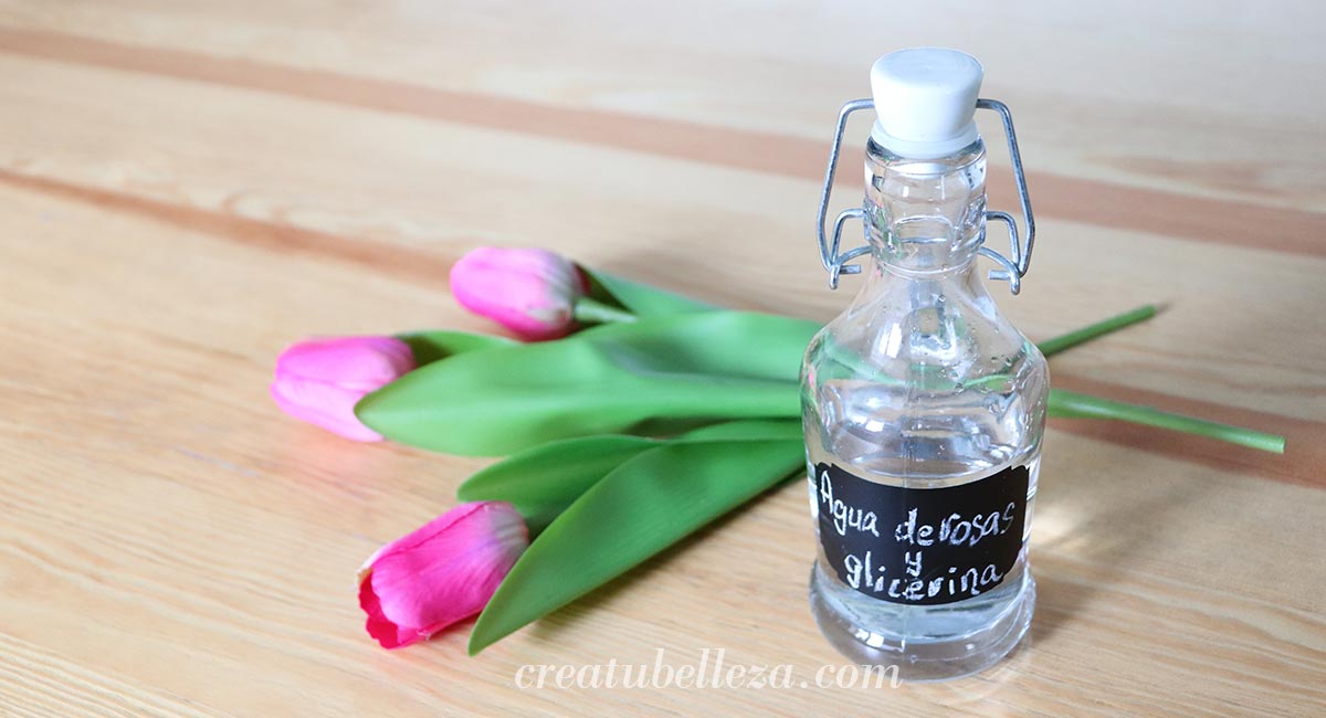 locion de agua de rosas para la cara